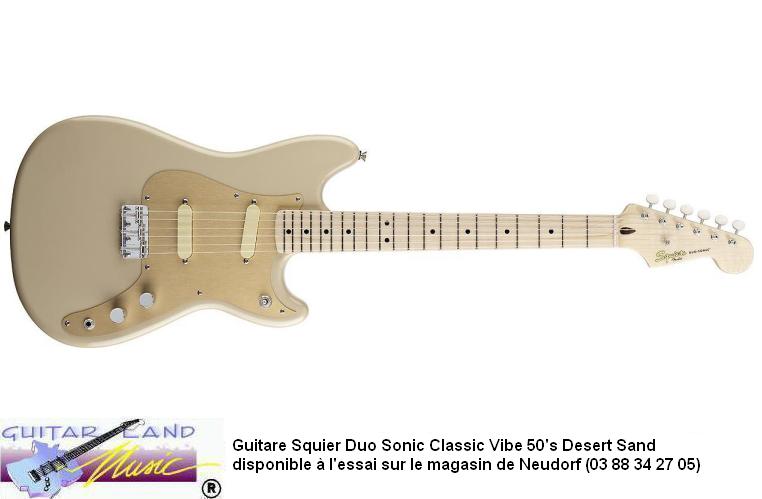 Guitare Squier Duo Sonic Classic Vibe 50's Desert Sand